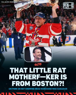 Jackie Redmond Instagram - WWE wrestler CM Punk didn’t know Brad Marchand was Canadian till 4 Nations 😭

(via @jackieredmond)