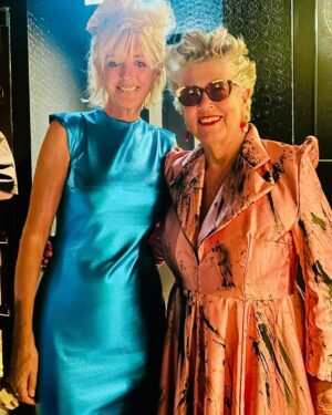 Jane Moore Instagram - Deeply flattered to be asked to model for sustainable fashion designers Vin   Omi @vinandomi at their ‘Kaos’ runway show at The Other House last night - what an experience! Loved every second of it. Among the professional young catwalk models, Prue Leith and I strutted our stuff for women ‘of a certain age’ and showed you’re never too old to love fashion in all its forms.
This is a passion project for Vin and Omi who work closely with, among others, King Charles to make clothes recycled from the everyday stuff we throw away. Some of the outfits were made from recycled products from the Sandringham estate and my spectacular, electric blue dress was made from recycled cans collected from Birmingham parks by the homeless. Check out their website and account to see the history of the amazing sustainability work they do here and globally.
It was a pleasure to be a part of this and I got to keep the eye-catching dress so you’ll be seeing me recycling it at plenty of forthcoming events!