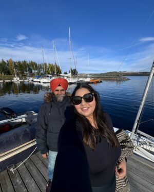 Jasmine Sidhu Instagram - Wrapping up the year with love and laughter! ❤️

(December in Norway, Norway holidays, aurora lights)