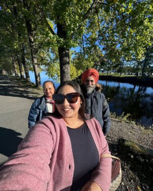 Jasmine Sidhu Instagram - Autumn skies and pumpkin pies! 🍂 

(Norway, Norwegian Autumn,gjovik,Gjovik)