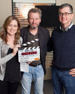 Jenna Fischer Instagram - First Day of work on The Office, Last Day of work on The Office. 

Join us over at Office Ladies podcast as we celebrate the 20th Anniversary of The Office with special guest showrunner Greg Daniels! Link in bio. @officeladiespod