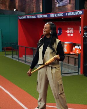 Jennie Finch Instagram - 2008 Olympic Gold Medalists Jennie Finch and Natasha Watley stopped by MLB Network Wednesday to celebrate National Girls and Women in Sports Day! 👏

#NGWSD