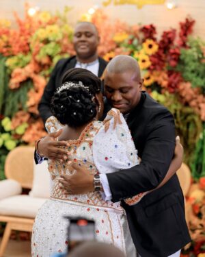 Juliana Kanyomozi Instagram - Congratulations to the lovely couple Julian and Brian ♥️💍. Blessings to you . @juleahmules 

👗 @kushonadesigns 
📸 @zakiephotography