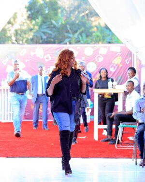 Juliana Kanyomozi Instagram - Spent the day yesterday with the lovely students, parents and teachers of GMS SCHOOL NABBINGO. We had such a blast together 🖤🎤. 

📸 @zakiephotography