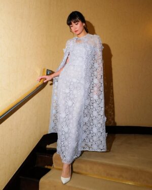 Katie Leung Instagram - GRWM for @bazaaruk (link in bio) celebrating the Year of The Snake with @huishanzhang and friends 🧧🐍🥰 

Dress: @huishanzhang 
Make up: @sarahillmakeup @lancomeofficial 
Hair: @ami.fujita 
Photo: @marco.bahler 

@publiceyecomms