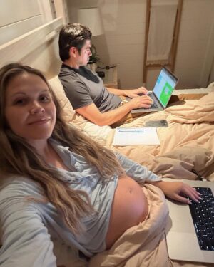 Katrina Scott Instagram - Carmen turned 2 months old today… and I’m pretty sure her first words will be KSL 🥹 The second and last slide are the first pics I took with her in my belly at 6 weeks 🤍 

I still can’t believe this wild ride. If you had told me we’d be building a fitness studio and launching an app while chasing after our two daughters— all while pregnant and bringing home a newborn— I would have thought I was dreaming. ☁️ From our positive pregnancy test to anxiously waiting for her heartbeat, her first kicks at the studio and creating the app, she’s been a guiding light for our family. 

Sometimes life’s biggest surprises end up being the biggest blessings. I am just so thankful for family, our daughters, to be teaching in the studio, Brian, and all of you 🙏🏼 

Happy 2 months baby Carmen ♾️
