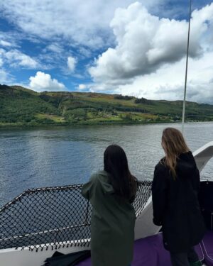 Kelley Jakle Instagram - As this season of @thetraitors.us concludes, so does my reminiscing of this most magical trip to Scotland with my lassies. A forever thank you to @peacock for letting us romp around castles and grounds, explore (and plunge into) Loch Ness, and live out our best and most treacherous (@chrissiefit 👀) dreams. 🖤#peacockpartner