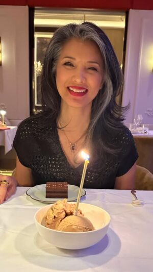 Kelly Hu Instagram - Completed another trip around the sun and it was great.  Getting so many beautiful birthday wishes from friends around the world reminds me of how fortunate I have been in this beautiful life.  I always feel so much love on this day thanks to family, friends and followers who send me good wishes and love.  Life really couldn’t be better. 
Chose to do a simple little dinner with Mom tonight.  No big cake or singing.  Just a single candle in some ice cream was all I needed. 
Thank you to everyone who reached out. I was walking on a cloud all day.