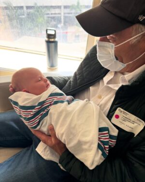 Lea Thompson Instagram - Welcome to this crazy beautiful world little girl. Robbie June Carlisle!  I’m a grandmother friends! Such  joy and happiness is singing in my heart.  I am so grateful and proud of Maddie and Zach for having the faith and grace to take a chance on love. ❤️ Howie Zoey and I are are over the moon in love. 
Congratulations Maddie! My baby is a mama….