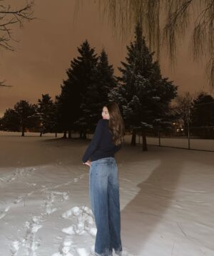 Lorena Lalina Schuett Instagram - Midnight stroll under a blanket of snow 🥹🌨️