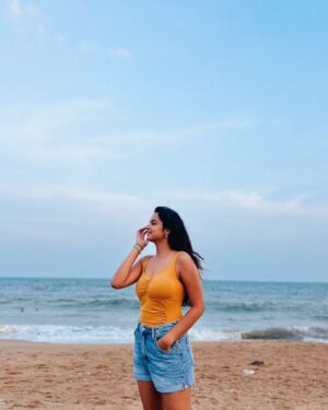 MV Namritha Instagram - golden hour, golden-er memories 🐚