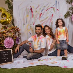 Maham Amir Instagram - - Happy 3rd birthday to our incredible daughter, Haadiya Jaan 💥 

Today, we celebrate not just her special day but the beautiful way she paints the world around her with her imagination. 

From splashes of color on canvas to the laughter that fills our home, every moment with her is a masterpiece.

Watching her explore, create & express herself is a joy beyond words. 

Here’s to many more colorful adventures, giggles & memories together InshaAllah!

Mama Baba Loves You Haado Jaan 💖

#HaadiyaFaizan #happybirthday #painttheworld #SayMashaAllah #FaizanShaikh #MahamAamir 

Magic Created By: @ztareen 
Special Thanks: @mona.saadi @saadikhalid