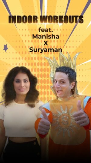 Manisha Kelkar Instagram - Actor, race car driver, writer and anchor Manisha is getting ready for her next big race. The only problem? It’s raining outside and she needs to train. Suryaman to the rescue! Our vitamin D Guru superhero helps Manisha prepare for her big race with some indoor workouts that keep her mind and body sharp and ready to go. Enjoy!