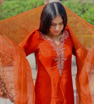 Manpreet Dolly Instagram - ਹੱਸਦਾ-ਵੱਸਦਾ ਰਹੇ 🧡🤲🏻 Suit by @sui_dhaghabysharnbajwa 
.
.
#punjabisuit #suit #suitstyle #suits #punjabisuits #punjaban #punjabigirl