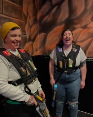 Mary Lambert Instagram - Had a real cute visit back to Mass for the queen @nadiajustnod’s birthday 🎉 I played laser tag for the first time and made sourdough bread with my love and found some old baseball cards and didn’t waste a second.