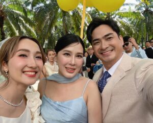 Matika Arthakornsiripho Instagram - Congrats on finding your forever! Wishing you both a lifetime of love, joy, and endless adventures together. May you always grow and laugh side by side. 💍💕 @pukaii @cj_piya 
#WeddingVibes #ForeverTogether#jeabpukaiithewedding
