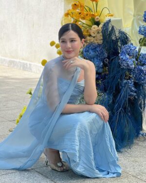 Matika Arthakornsiripho Instagram - “Chasing serenity in light blue 💙 #WeddingVibes #SomethingBlue”#jeabpukaiithewedding