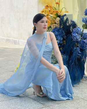 Matika Arthakornsiripho Instagram - “Chasing serenity in light blue 💙 #WeddingVibes #SomethingBlue”#jeabpukaiithewedding