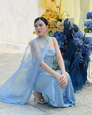 Matika Arthakornsiripho Instagram - “Chasing serenity in light blue 💙 #WeddingVibes #SomethingBlue”#jeabpukaiithewedding
