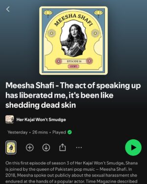 Meesha Shafi Instagram - @herkajalwontsmudge thank you for this conversation 🫶🏼

I am grateful for the invitation to this wonderful safe space that you have created. Anywhere where one can speak honestly and be vulnerable is a privilege

#podcast ep OUT NOW on @spotify