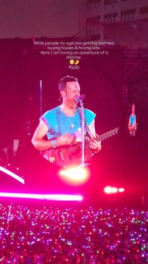Meghana Kaushik Instagram - Living for adventures like these 🔥💣✅️
.
Everything is warm & yellow about a Coldplay concert. IT may not FIX YOU, but truly gives you an experience of a lifetime, 😁  transporting you to a world of music, kaleidoscope of lights & immense energy of a gazillion people signing & dancing together. 
Tooo much love & joy that it overwhelms you. 🤍🤌✨️
.
.
.
#chrismartin you have my heart ❤️ till we meet again 🫶💛✨️
.
.
.
#bucketlist #adventureofalifetime #coldplay #coldplaymumbai #coldplayconcert #coldplayforever #coldplaylove #coldplayfan #yellow #fixyou #meghanakaushik