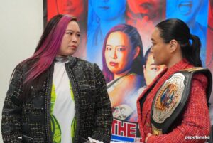 Meiko Satomura Instagram - 3.19代々木第二体育館
『THE TOP of JOSHI WRESTLING』
記者会見でした。

🔴3月19日(水)🔴
国立代々木競技場第二体育館大会
18:30試合開始

◆全対戦カード◆

第1試合 シングルマッチ 10分1本勝負
Maria vs 愛海

第2試合 8人タッグマッチ　15分1本勝負
YUNA & 鈴木ユラ & 炎華 & ZONES
vs
ニナ・サミュエル & 優宇 & VENY & レナ・クロス

第3試合 シングルマッチ 15分1本勝負
シン・広田さくら vs ジャガー横田

第4試合 6人タッグマッチ 15分1本勝負
アジャコング&井上京子&井上貴子
vs
岡優里佳&永島千佳世&水波綾

第5試合 ハードコアマッチ 20分1本勝負
世羅りさ vs DASH・チサコ

第6試合 
センダイガールズワールドジュニア選手権試合 30分1本勝負
（挑戦者）さくらあや vs Chi Chi（王者）
※第9代王者 4度目の防衛戦

セミファイナル
センダイガールズワールドタッグ選手権試合 30分1本勝負
（挑戦者）舞華 & HANAKO＜杯 High Mate＞
　vs
（王者）岩田美香 & 高瀬みゆき＜赫覚醒＞
※第23代王者 初防衛戦

メインイベント
センダイガールズワールド選手権試合 30分1本勝負
（挑戦者）橋本千紘 vs 里村明衣子（王者）
※第16代王者 初防衛戦

カメラマン・ぺぺ田中
#SENJO #代々木第二体育館　#stardom