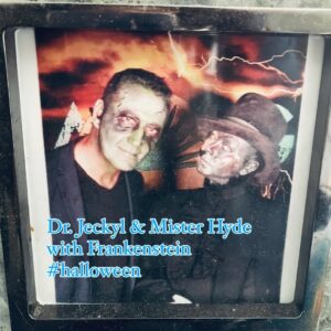 Michelle Trachtenberg Instagram - Happy Valentine’s Day to the man who sits still long enough for me to paint his face. 🖤💚🩶 💋
