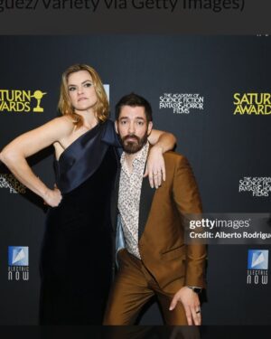 Missi Pyle Instagram - Hi Bffs!! I went to the Saturn awards couple weeks ago to present an award with our bff @mrdrewscott who is a darn good writer (and performer) of jokes. 
Also my gorgeous and talented roommate @allie.raeeeee did my hair and @kourt_cain, goddess of all things beauty, did my makeup!! Also also our other bff @jenevieve_marshall was my plus one lady and we enjoyed many shenanigans and ended the night with a *mostly delightful  tarot card reading! 
*The tower was the last card, in which people are hurling themselves off of a burning building, but, the cool thing is there’s a crown- like a royal crown- being cast from the top of the tower, as if some monarchy is being evicted, which perhaps, could mean in the end, all will be well ! Have a lovely Valentine’s Day Bffs!  Dress by @aquabrandofficial  shoes and jewelry by: my closet