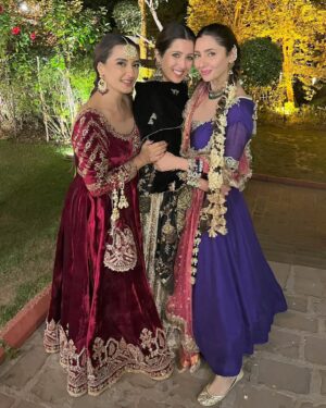 Momal Sheikh Instagram - Every love story is beautiful but yours is my favourite♥️
Mahirah… our most special one!! 
I don’t know where to begin from but these past few weeks have been nothing but magical😍
You have given us memories that will last a lifetime. From the wedding festivities to the actual day everything was unreal. I wanted you to know how grateful I feel to have been a part of your wedding celebration.
I am so happy for you both. 
Here’s to a lifetime full of happiness and immense love.
May Allah always keep you, Salim and Azzu under His protection and away from 🧿 
You deserve all the love, smiles, peace, happiness and success in the world. 

Congratulations to the wonderful two of you!! 
Cheers to love, laughter and happily ever after! @mahirahkhan @salimkarim 
♥️🫶♥️

Special thank you @mohsin.naveed.ranjha for making this beautiful custom made outfit for me 💕
Jewels by @kohar_jewel 
Hair and makeup @mubsher.bhatti my fav