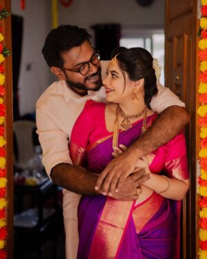 Monica Chinnakotla Instagram - Just thinking about us years ago, hanging out like little kids, carefree and chilling. If anyone had told us at that time that we are going to be parents at this point of our life we would not have believed it one bit. Yet this is so exciting and less scary because we get to do this together❤️ Can’t wait to see how we are going to grow together in this next new chapter of life and one thing is for sure. Our Lil one is going to be loved like crazy 🥰❤️

Photographer @sk24official 
Mua @asifaartistry 
Hair and pleat @krishna_priya_hairandmakeup 

#babyshower #photoshoot #vazhagappu #momtobe #parentstobe