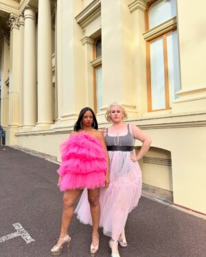 Monique Coleman Instagram - Looked like a cupcake, but left no crumbs  @melbfashionfestival 💕✨🇦🇺

HUGE thank you to @malcolmpaull for inviting me to my first #melbournefashionfestival and to @tulleaddict for dressing me & @shaunashauna_ 

The show was absolutely stunning & it was immensely refreshing to experience body diversity, age inclusion, and gender non confirming looks on the runway! I truly believe the world is more beautiful when we embrace the full spectrum of our humanity and celebrate each other’s creativity!