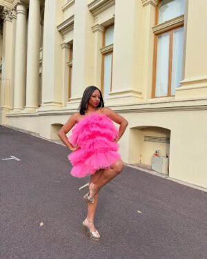 Monique Coleman Instagram - Looked like a cupcake, but left no crumbs  @melbfashionfestival 💕✨🇦🇺

HUGE thank you to @malcolmpaull for inviting me to my first #melbournefashionfestival and to @tulleaddict for dressing me & @shaunashauna_ 

The show was absolutely stunning & it was immensely refreshing to experience body diversity, age inclusion, and gender non confirming looks on the runway! I truly believe the world is more beautiful when we embrace the full spectrum of our humanity and celebrate each other’s creativity!