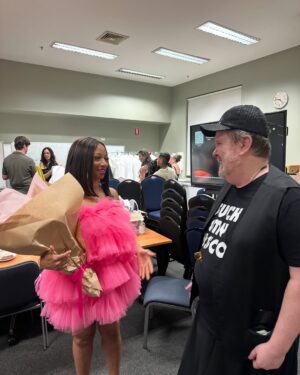 Monique Coleman Instagram - Looked like a cupcake, but left no crumbs  @melbfashionfestival 💕✨🇦🇺

HUGE thank you to @malcolmpaull for inviting me to my first #melbournefashionfestival and to @tulleaddict for dressing me & @shaunashauna_ 

The show was absolutely stunning & it was immensely refreshing to experience body diversity, age inclusion, and gender non confirming looks on the runway! I truly believe the world is more beautiful when we embrace the full spectrum of our humanity and celebrate each other’s creativity!