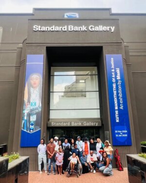 Msaki Instagram - I had the joy of being joined by a beautiful audience for my final walkabout at the "Kuthi Mandithethe: of Art and Justice" Exhibition. Thank you @standardbankarts and everyone who came—it was so special to connect in this way. 🙏🏽✨️

I’ll reach out when I'm doing something intimate again. 💛 #ClosedForBusinessOpenForConnection