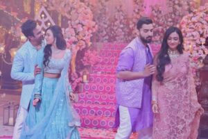 Munira Kudrati Instagram - Lights, camera, chemistry ✨🎥
#shayush❤️ #❤ #bhagyalakshmi 
.
.
@ektarkapoor  @shreya_nehal @shivangisinghchauhaan @aakanshashukla0803 @tripzarora @muzzudesai @sahil.sharma540 @himanshugadani