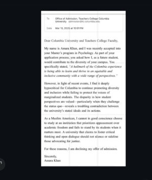 Nadia Jamil Instagram - Shame on these universities. Shame on @columbia  So proud of this young woman and the precedent edge has made public.  What’s the point of getting tagged to institutions that lack ethics and courage. Spineless hypocrites.