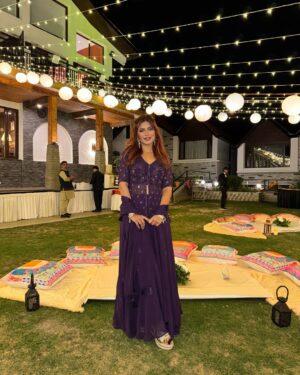 Nagma Mirajkar Instagram - sangeet night was so much fun and the set up was so dreammyyy 🥹 missing everyone 💜

wearing: @asbaabofficial 
👠: @pabishfootwears