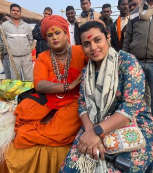 Naini Jain Instagram - Today visited kinnar Akhada at Mahakumbh 2025 🙏🏾
Interviewed all the spiritual personalities like @laxminarayan_tripathi ji @maa_pavitranandgirii 🫶 itne pyaar mila can’t express it was divine experience.
Thankful and grateful for this opportunity 🌸

#mahakumbh #prayagraj #blessed #sprituality #transgender #instaphoto