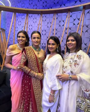 Namrata Shirodkar Instagram - #AboutLastNight…✨
Finale.. 🎉🪅🎊🍾🥳
Wishing the couple @nitieshreddy6 & Keerthi a lifetime of love and happiness!❤️❤️❤️