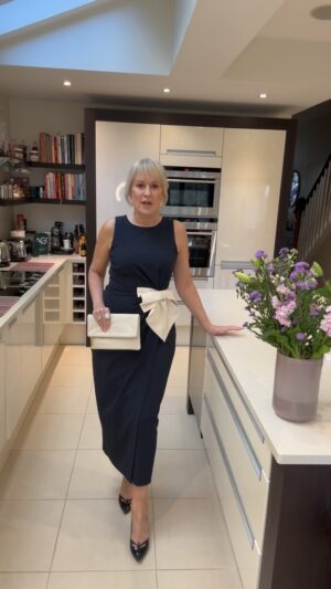 Nicki Chapman Instagram - Do you say… Out out, black tie or dinner & dance? #pickyourera 

Getting ready to go out with my man. Watch until the end 🤣❤️

Hair @hairbyninanikol 
Glam by me 
Dress Sophia by @phaseeight #gift
Shoes from @bicestervillage 
Bag @accessorize 
Earrings @hm 

Venue: my kitchen & @rgc.events @therichmondgc