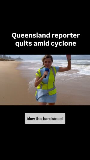 Nikki Osborne Instagram - She’s more ferocious than cyclone Alfred! #reels #viral #cyclone #badweather #funny #news #diddy #badday