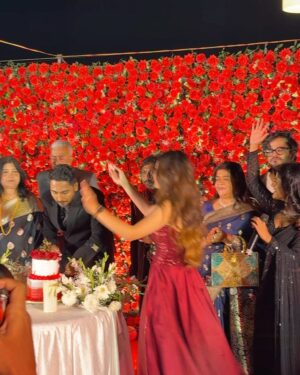 Pallavi Mukherjee Instagram - Congratulations 💍🥂 @letsbeconfused @reel_ananya 
Finally the day has come
Overwhelmed with emotions
Welcome to the gang @reel_ananya 
Ab hum duniya ghumenge 3 ticket nehi 4 ticket mei :)
The journey we've dreamt of is now here. No more just talking about it it's real, and it's happening. We're not just a trio anymore, we're four, and together we're unstoppable.
The world is out there, waiting for us to explore, to laugh, to fall, and rise again. There's no limit to where we can go, no end to the adventures we'll have.
Let's make memories that last a lifetime. Here's to us, to the endless fun, and to the countless moments we're about to create
together. ♥️ @letsbeconfused @withlovesayak 

Makeup&hair @makeupartistaaryaa_64 
Outfit by @adeline_dibyendu 
Jewels @komal_hairandmakeup