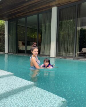 Patricia Tanchanok Good Instagram - Mummy’s little bestie 🌞🫧🧉🏖️