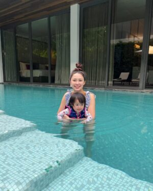 Patricia Tanchanok Good Instagram - Mummy’s little bestie 🌞🫧🧉🏖️