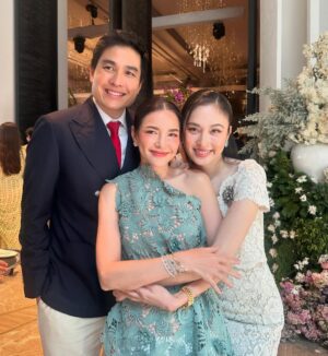 Phiyada Jutharattanakul Instagram - ยินดีด้วยกันน้องสาวคนสวยและเก่งที่สุดคนนี้นะคะ😘🥰🤘🏼ขอให้มีความรัก❤️ที่สดใส ครอบครัวที่อบอุ่น แบบนี้ตลอดไปนะคะ 💚💙 รักน้องทั้งสองค่า 💋❤️😊