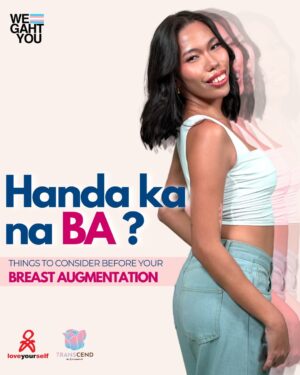 Pipay Kipay Instagram - Dito sa TRANScend, #weGAHTyou!

Alamin natin ang step-by-step overview ng Breast Augmentation Surgery for Transwoman.

Step 3: Choosing the right implants

Ang tamang implant ay makakatulong sa iyo na makuha ang nais na laki, hugis, at balanseng itsura na akma sa iyong katawan. Mahalaga din ang tamang pag-pili ng iyong breast implants upang mabawasan ang mga maaring panganib ng komplikasyon ng Breast Augmentation Surgery.

Kapag ikaw ay pamilyar sa mga uri ng implants, malalaman mo ang mga limitasyon at posibleng resulta. Makakatulong ito sa iyo na magkaroon ng mas realistic at mas positibong pananaw sa resulta ng operasyon.

Para sa inyong ligtas na transitioning journey, maaaring magpakonsulta ng LIBRE sa aming mga community centers! 

Mag-book lang ng appointment gamit ang link na ito: 
bit.ly/lybooking

#TRANScendByLoveYourself
#LoveYourselfPH