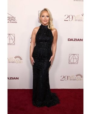 Rachael Harris Instagram - Honored to get to host the 29th Annual Art Directors Guild Awards🖤 

It was a beautiful event and we raised a great deal of funds to benefit all of our colleagues who were displaced or affected by the fires in Los Angeles🖤
@adg800 

Repost from @anandarose

Looks for @rachaelharris hosting the 29th annual #adgawards last night. 

Makeup: @marina_gravani 
Hair: @dallin.james 
Style: @anandarose 
Perfect Fit: @mrs.jun.tailor 
Black dress: @pronovias 
Red dress: @pronovias
Blue heels: @ysl 
Black & Clear & Silver Heels : @schutzoficial 
Earrings   ring: @Sifjakobsjewellery
Rings: @unode50 
Pink dress: @kristinakofficial 
Glow: @holytans 
Nails: @santamonicanail 
@pr_solo @infinitycre8ive @michelemariepr @tfg.pr