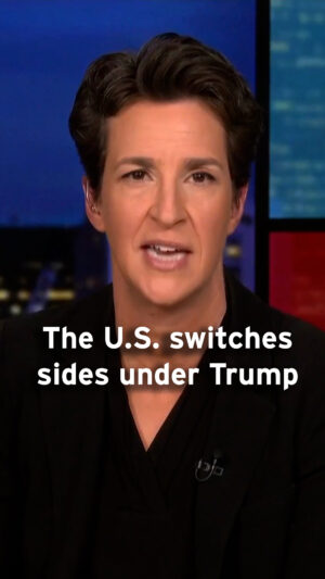Rachel Maddow Instagram - It is increasingly clear that under Donald Trump the U.S. is switching sides on Russia's war against Ukraine, and that comes with a whole new set of strange bedfellows. Welcome to our new axis!

And what about relations with our old allies in Europe? Well...