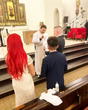 Randa Markos Instagram - God bless my beautiful boy Gabriel on his baptism