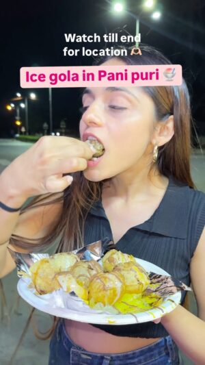 Ravina tekwani Instagram - Barf ka gola in a pani puri 🍧 sounds crazy but tastes yum!! 
.
.
Because of insta glitch the location text is not visible, the location is : Great kashmir ice dish and gola, ONGC Cir, Nigam Nagar, Chandkheda, Ahmedabad, Gujarat 382424

.
.
.
.
#gola #ahmedabad #ahmedabad_instagram #ahmedabad_diaries #foodporn #foodstagram #foodreels #viralreels #ahmedabadstreetfood #streetfood  ahmedabad street food, street food,